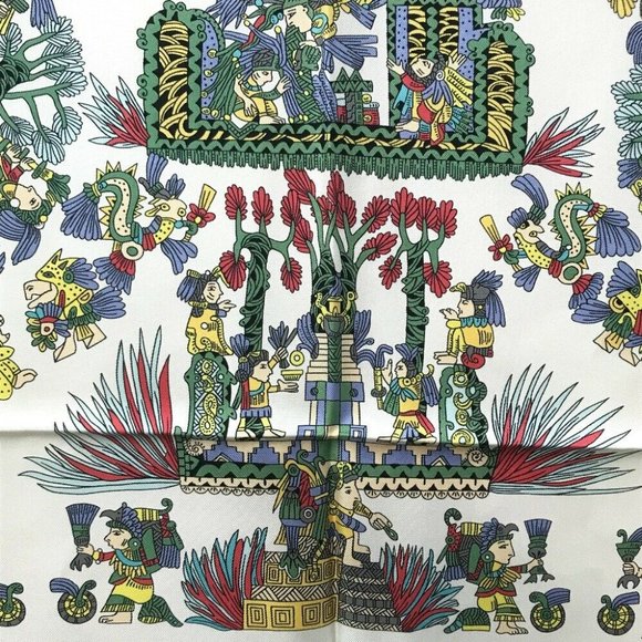 Authentic HERMES Carre90 ASTRES et SOLEILS ethnic Scarf silk Scarves/Wraps Multi - Picture 5 of 8